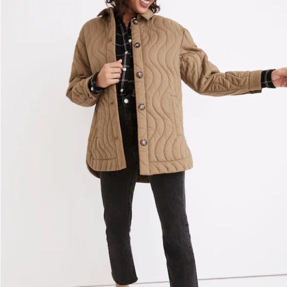 NWT Madewell Quilted Belrose Shirt-Jacket Size M in Distant Surplus SOLD OUT